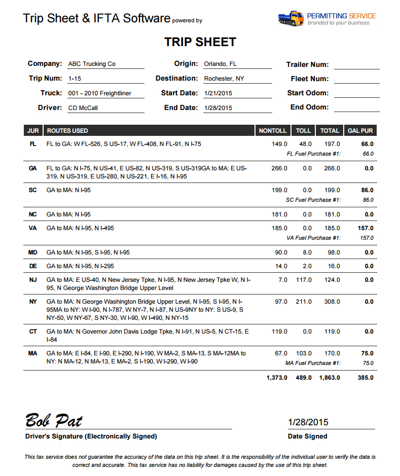 Trip Sheet Software For Permitting Services Providers OTRP